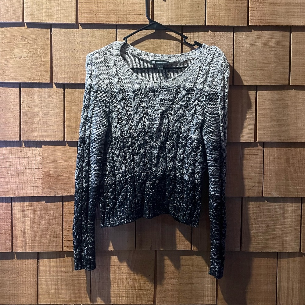INC International Concepts Black and Gray Knit Sweater